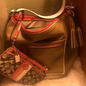 Coach Bag with wristlet Set